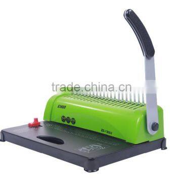 Low price high quality punching and binding machine with green plastic shell