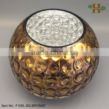 High Quality Handblown Luxury Brass Glass Ball Vase