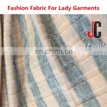 high quality T/R pyed velour lycra fabric knit rib trim stripe designs fabric elastic fabric