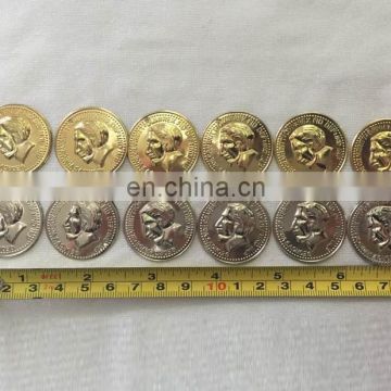 Factory wholesale 3cm tribal silver and golden 3D fake belly dance coins accessory P-9064