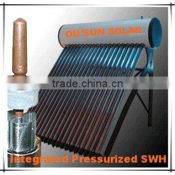 Compact Heat Pipe Integrated Pressurized Solar Water Heater