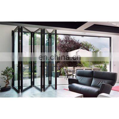 Narrow Frame Thermal Break Exterior Aluminum Double Glazed Bifold Accordion Doors