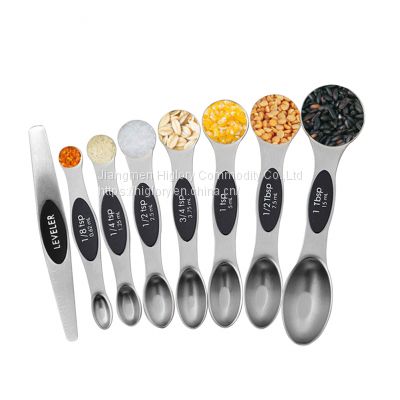 8Pcs Stainless Steel Magnetic Double Heads Measuring Spoons Measuring Cups Scoop Kitchen Accessories