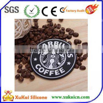 embossing starbucks silicone coffee coaster