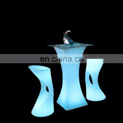 tall bar table and chairs /Events Outdoor Lighting Bar Table color changing led glowing Cocktail table plastic furniture LED