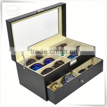 Luxury handmade cumstermized pu leather glasses storage box                        
                                                                                Supplier's Choice