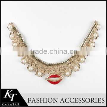 Design Fake Neckline /Pearl Collar/neckline Applique for Woman Suit