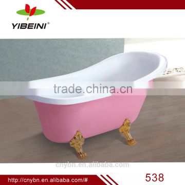 Clear acrylic claw foot freestanding Pink Bathtub