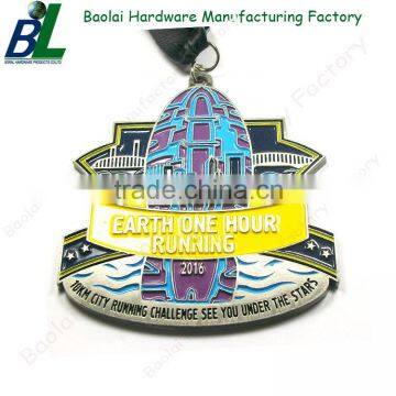 Multi-colored 10KM running challenge medal for souvenirs