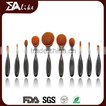 Popular private 10pcs toothbrush makeup brush set use