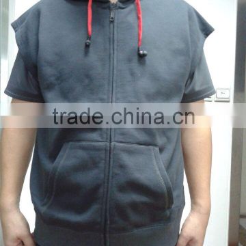 2015 Hot sale Mens ear phone stringer hoodie sleevesless jacket for wholesale