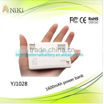 MFi certified portable card power bank with rubberized soft handfeel oil 1500mah power bank