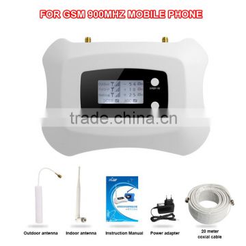 Gold GSM/WCDMA set 900mhz mobile signal booster+outdoor Flat Stick antenna with 20m cable+indoor Pen antenna with 10m cable