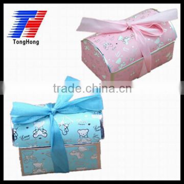 pink and blue paper printing box for cakes or candy