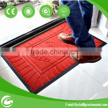 Designed PP home door mat with rubber backing