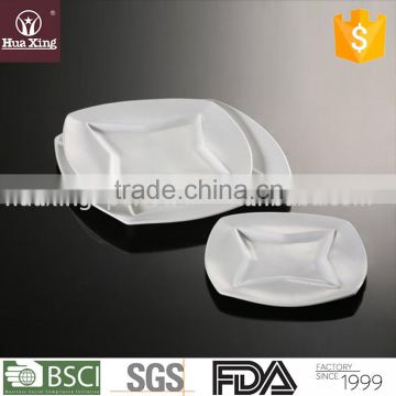 H6911 wholesale restaurant oem durable porcelain square white plate