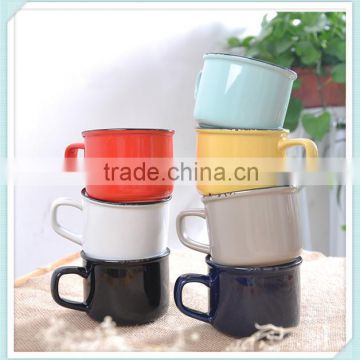 200ml ceramic type enamel style cup,ceramic material enamel mug