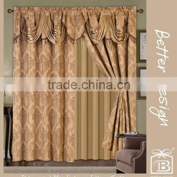 Luxury Valance Design Curtains For Living Room In Cheap Price