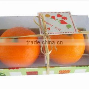 1-4pcs/box orange fruit shape scented candle
