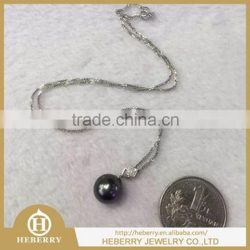 elegant Tahitian black pearl jewelry set with high quality