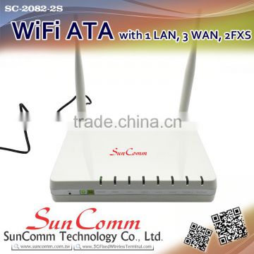 SC-2082-2S Top quality WiFi Voip ATA with 1WAN,3LAN, 2FXS