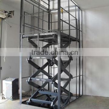 outdoor hydraulic scissor cargo lift elevator for warehouse