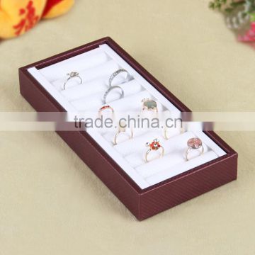 Factory wholesale custom high-grade PU leather jewelry box, brown display box