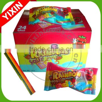 Rainbow belt gummy sour candy