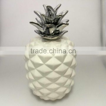Home decor 2016 ceramic glazed pineapples wholesale