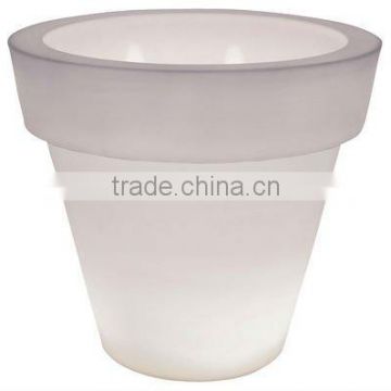 Fashion led glow flower vase pot with top PE material