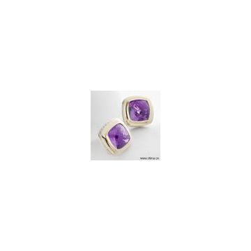 Sell DY 18K Gold Sterling Silver with Amethyst Earrings