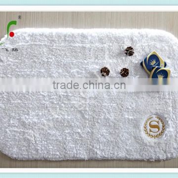 Top quality 5 star standard hotel embroidery terry cotton bath mat