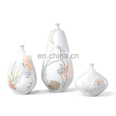 abstract girl wholesale art nordic modern home decor ceramic flower vase