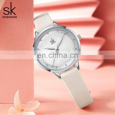 SHENGKE Petal Decoration Hand Watch Simpliest Leaf Pointer Wrist Watchs 3ATM Waterproof Blind Shipping  Watches K9021
