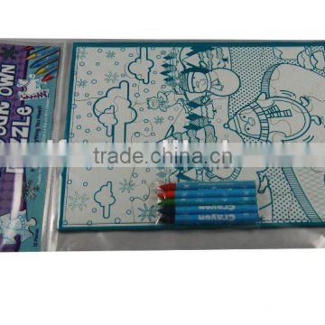 Cartoon Puzzle with Crayon for Children