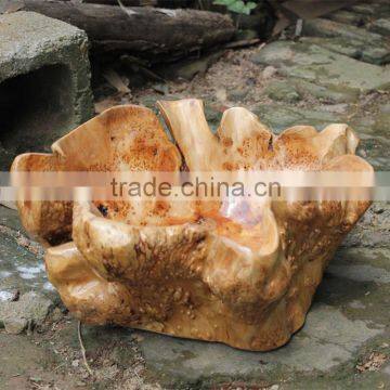 FDA Handmade and Factory Price Wood Root Carving party Bowl