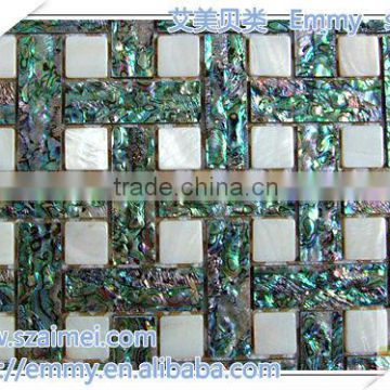 Abalone / paua mother of pearl seashell paper mosaic tiles