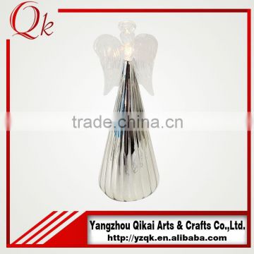 Creative design glass angels glass crafts with candlestick with low price