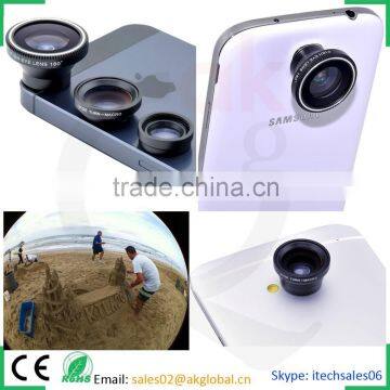 For Samsung galaxy s4 s5 s6 HTC One M7 M8 M9 Camera Lens 3 in 1 Combo with magnetic lens mount