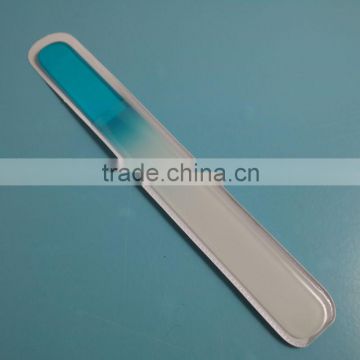 BLC-007 195mm Mirror finished handle colorful glass nail file with pvc bag