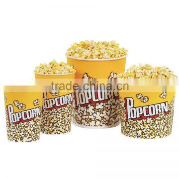 Disposable custom printed different size single wall popcorn cup paper bucket