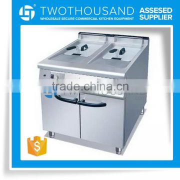 Hot Sale Gas Industrial Deep Fat Fryer With 2 Baskets And Cabinet