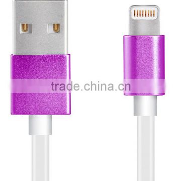 MFi Approved Charge sync Cable, Aluminium housing flat cable