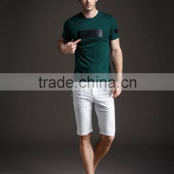 Customized plain green with logo printing men's t shirt