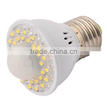 220V E27 2W PIR led senser lamp Motion bulb,warm white 3000K