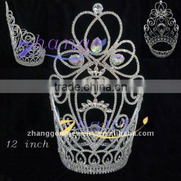 Height 12 inch large rhinestone queen crown