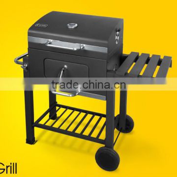 New arrival deluxe BBQ charcoal grill with trolley