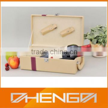 Best Sell factory customized leather wine storage box for double bottles (ZDS-F395)