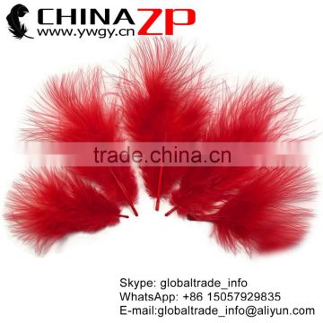 ZPDECOR Wholesale Cheap Dyed Fire Red Fluffy Turkey Marabou Feather for Earrings and Clothes Accessories
