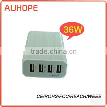 CE/ROHS/FCC/REACH/WEEE high quality 4 in one 38W ismart 4 port usb wall charger